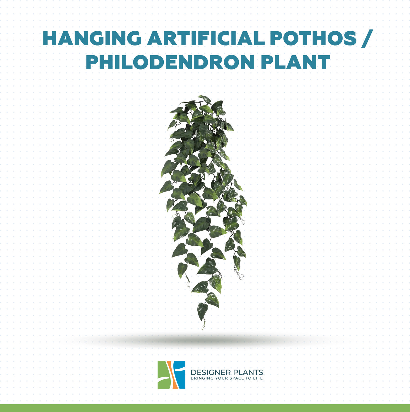 Hanging Artificial Pothos / Philodendron  Plant UV Resistant 85cm