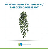 Hanging Artificial Pothos / Philodendron  Plant UV Resistant 85cm