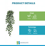 Hanging Artificial Pothos / Philodendron Plant UV Resistant 105cm
