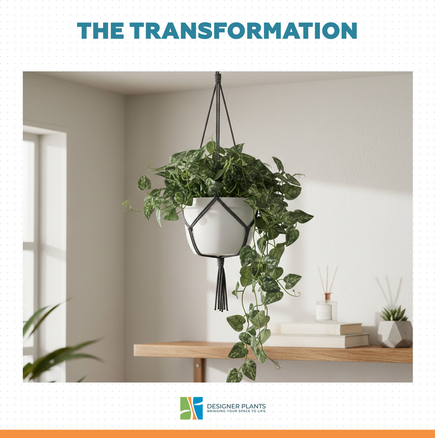 Hanging Artificial Pothos / Philodendron Plant UV Resistant 105cm