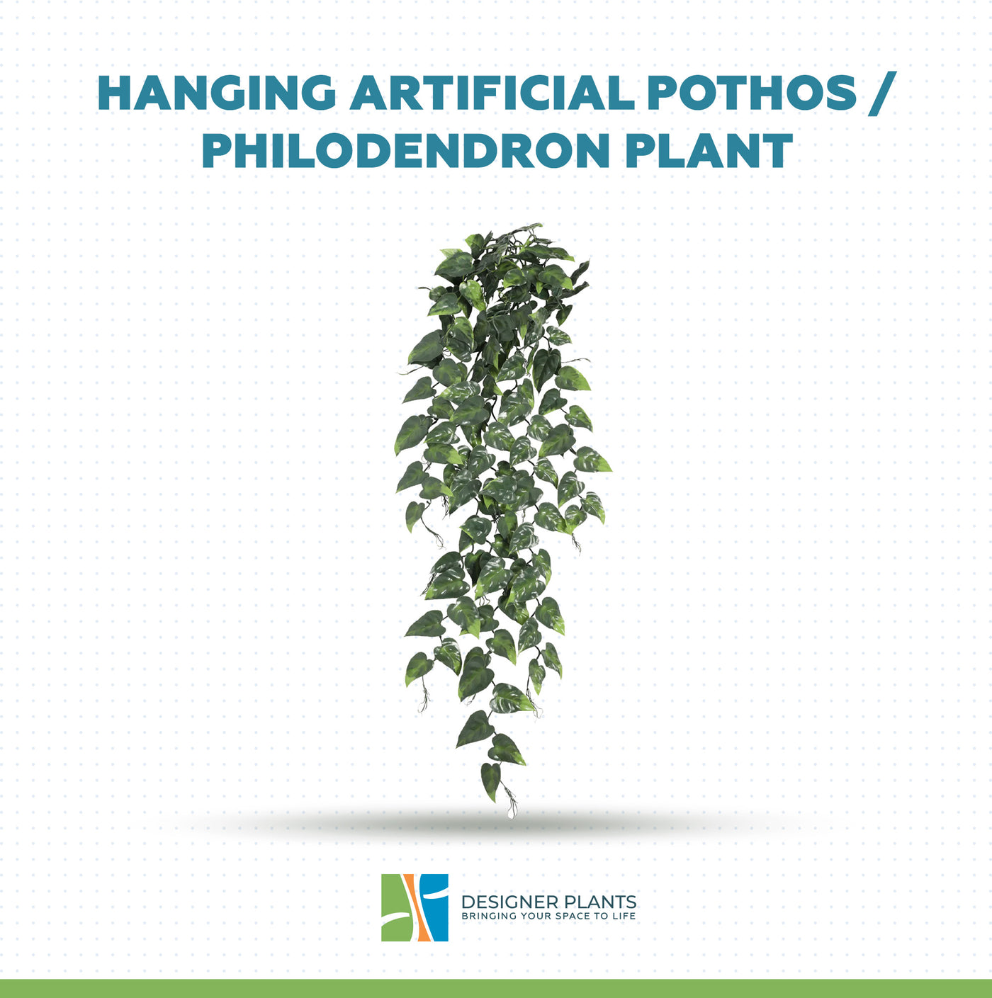 Hanging Artificial Pothos / Philodendron Plant UV Resistant 105cm