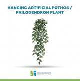 Hanging Artificial Pothos / Philodendron Plant UV Resistant 105cm