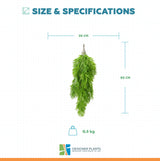 Hanging Fresh Green Bamboo Leaf Fern UV Resistant 80cm