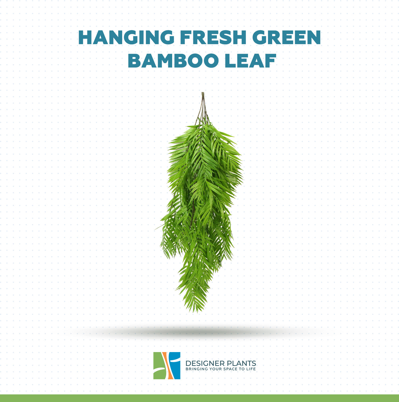 Hanging Fresh Green Bamboo Leaf Fern UV Resistant 80cm