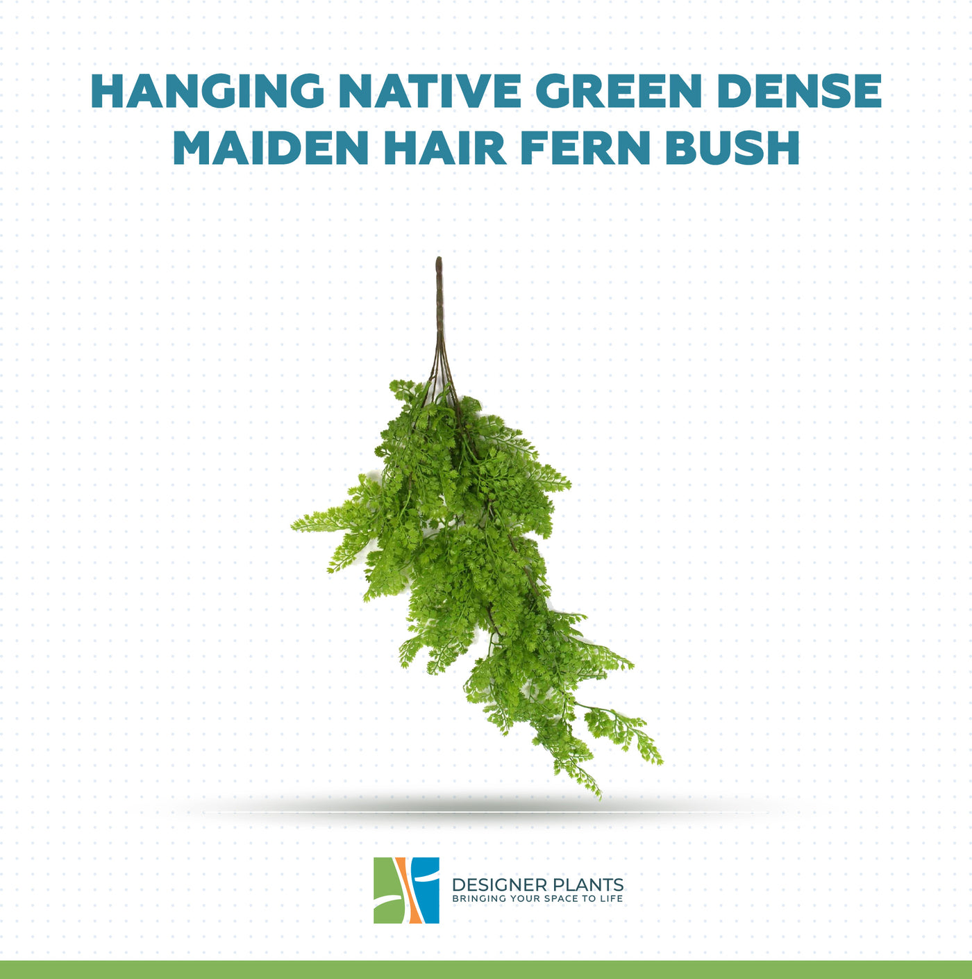 Hanging Native Green Dense Maiden Hair Fern Bush UV Resistant 80cm
