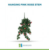 Hanging Pink Rose Stem UV Resistant 85cm