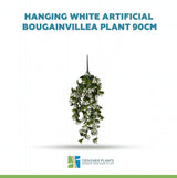 Hanging White Artificial Bougainvillea Plant UV Resistant 90cm