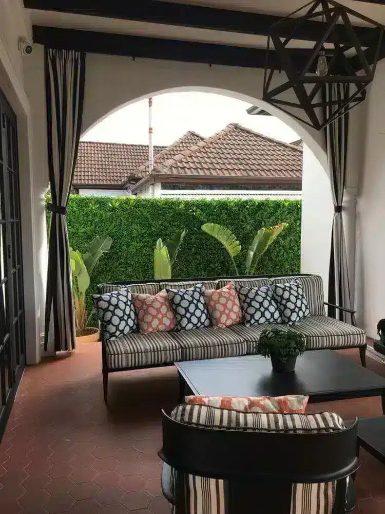 After installation of lavender green wall panels