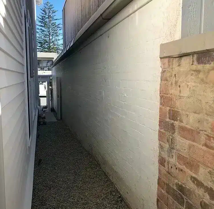 Before side fence / wall before fake ivy panels were installed