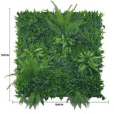 Jungle Fern Vertical Garden / Green Wall UV Resistant 1m x 1m