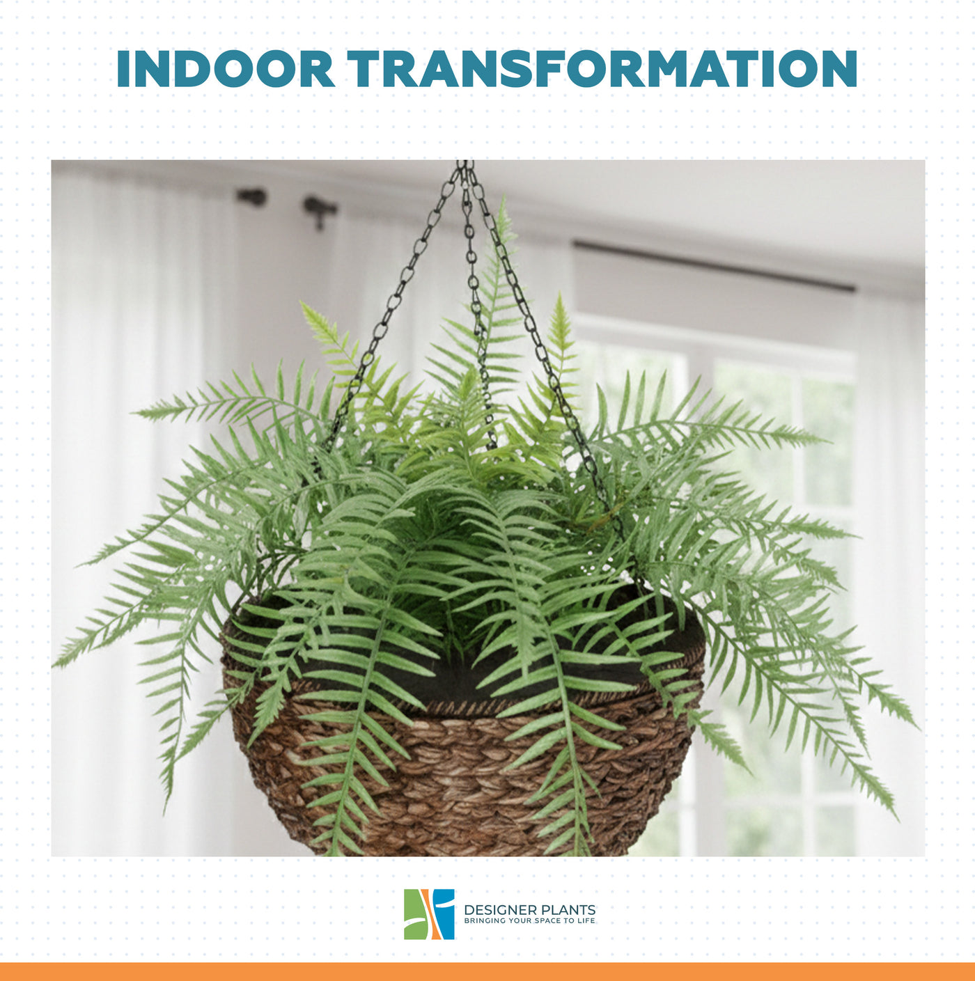 Large Artificial Hanging Basket (Fern Hanging Basket) UV Resistant