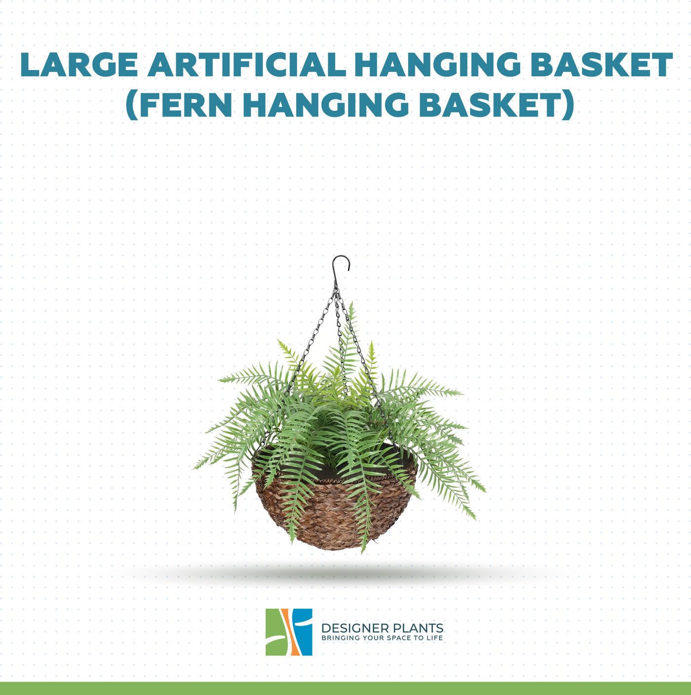 Large Artificial Hanging Basket (Fern Hanging Basket) UV Resistant