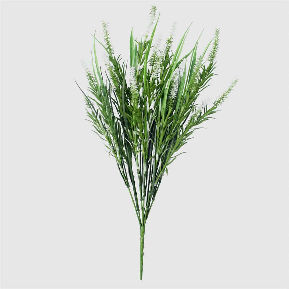 Long Artificial Lavender Stem (White) 50cm UV Resistant