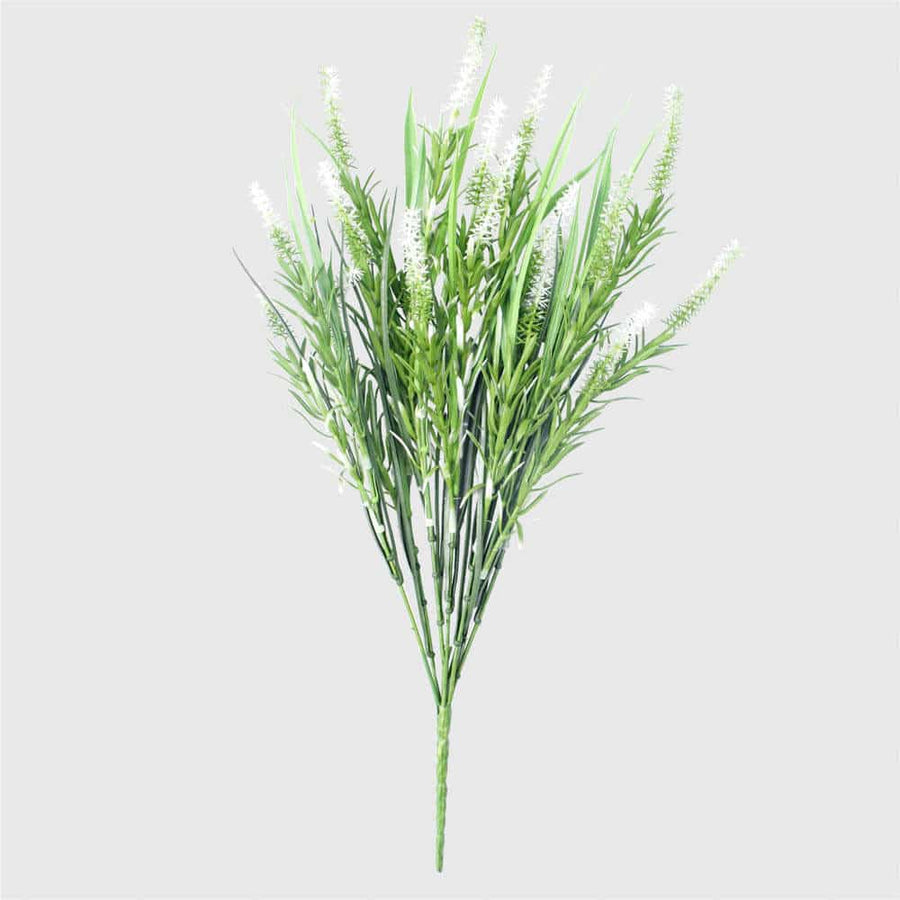Long Artificial Lavender Stem (White) 50cm UV Resistant - Designer Plants