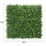 Luxury Flowering Artificial Buxus Hedge Panel UV Resistant 1m x 1m