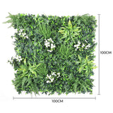 Luxury Snowy White Vertical Garden / Green Wall UV Resistant 100cm x 100cm