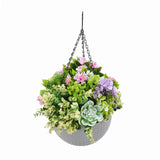 Hanging Artificial Succulent Basket 36cm UV Resistant - Designer Plants
