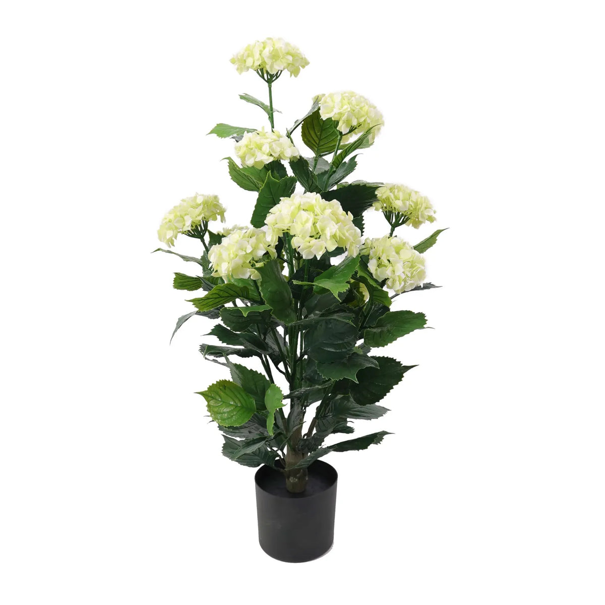 Premium Artificial Flowering White Hydrangea Tree 90cm UV Resistant - Designer Plants