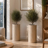 2 Sizes - Luxury Marble Tall Cylinder Planter | Premium Pot Range