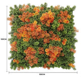 Square panel with green and orange foliage, measuring 100cm on each side.