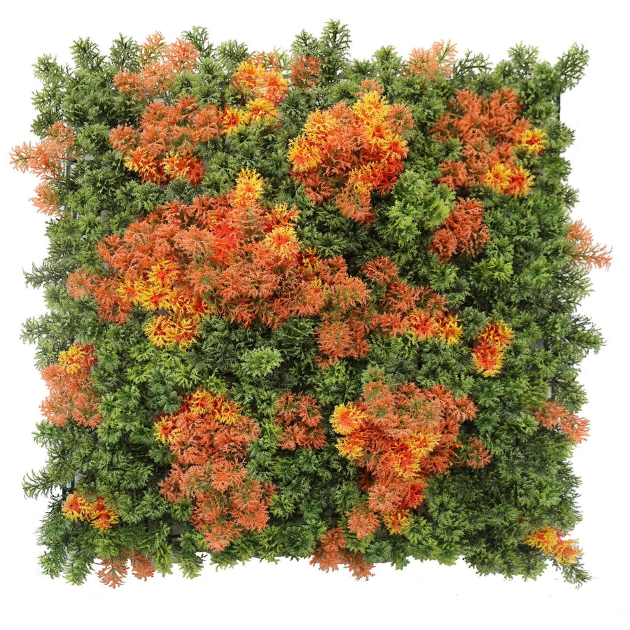 Mixed Orange and Green Moss Panel UV Resistant 100cm x 100cm (Back Order Only) - Designer Plants