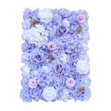Artificial Flower Wall Backdrop Panel 40cm x 60cm Mixed Lilac Flowers