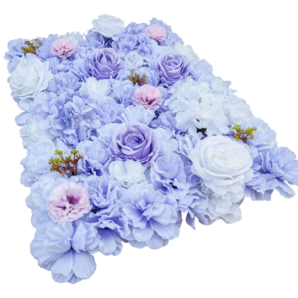 Artificial Flower Wall Backdrop Panel 40cm x 60cm Mixed Lilac Flowers - Designer Plants