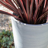 Decorative Textured Round Grey Planter 47cm