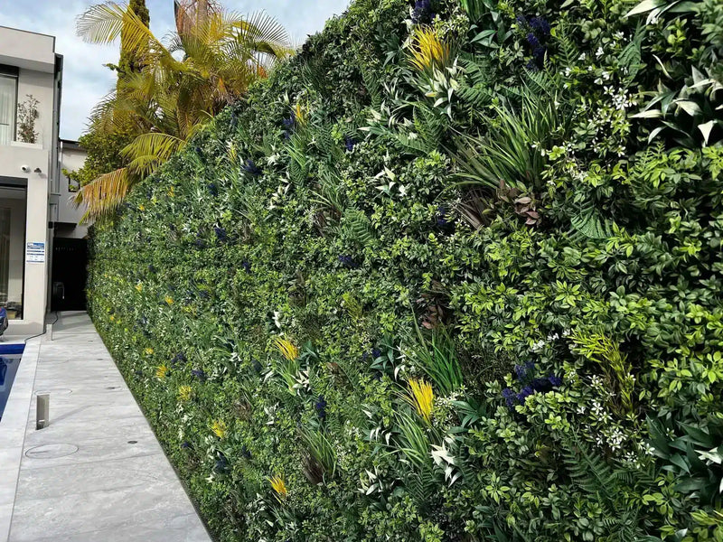 Premium Artificial Green Wall Installation – Pool Landscaping Idea