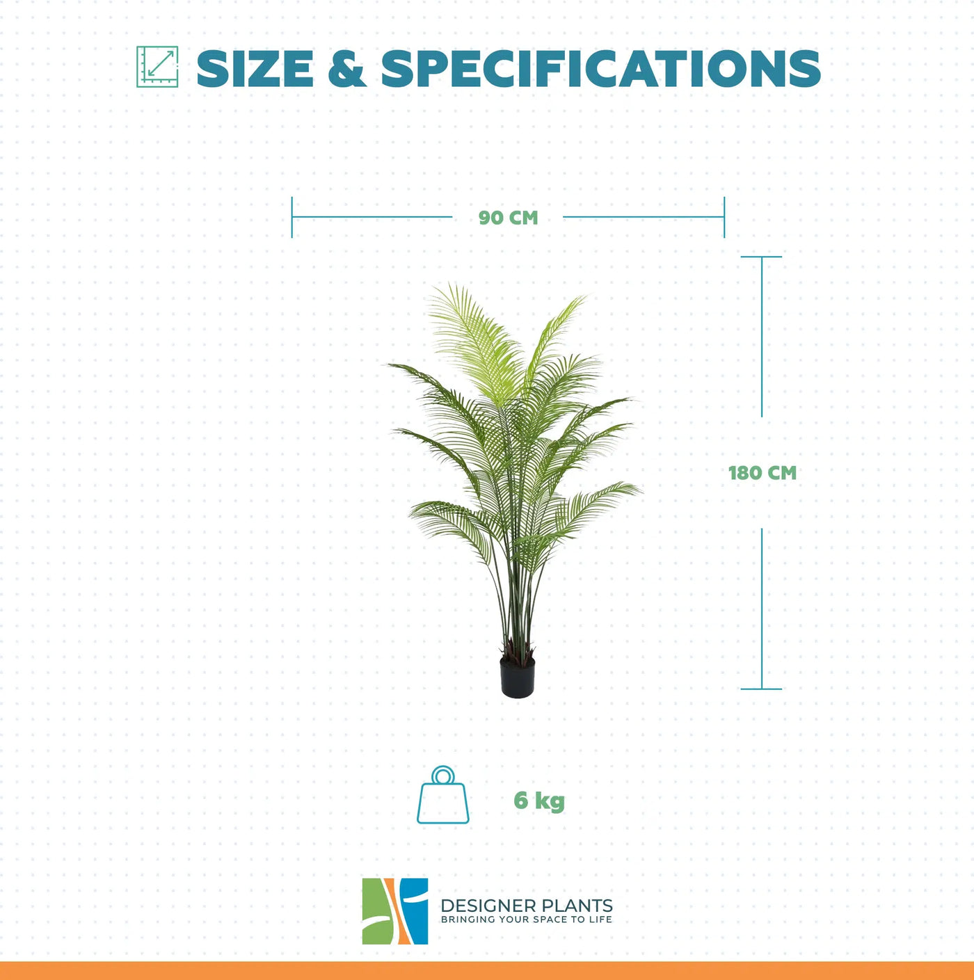 Premium Dense Artificial Palm Tree 180cm Areca (Knock Down)