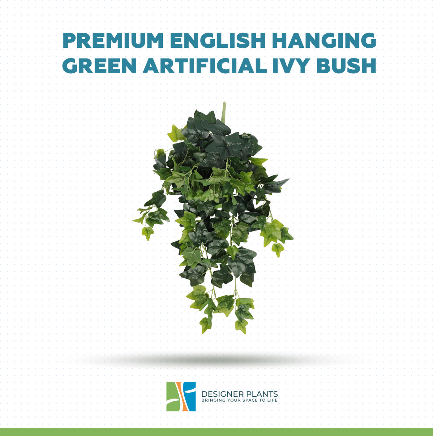Premium English Hanging Green Artificial Ivy Bush 80cm