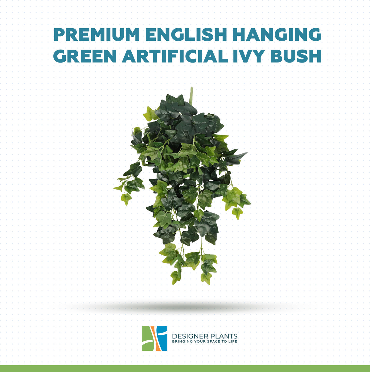 Premium English Hanging Green Artificial Ivy Bush 80cm