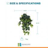 Premium English Hanging Green Artificial Ivy Bush 80cm
