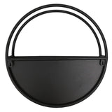 Premium Floating Half Moon / Semi Circle Metal Wall Planter | Onyx Black 45cm