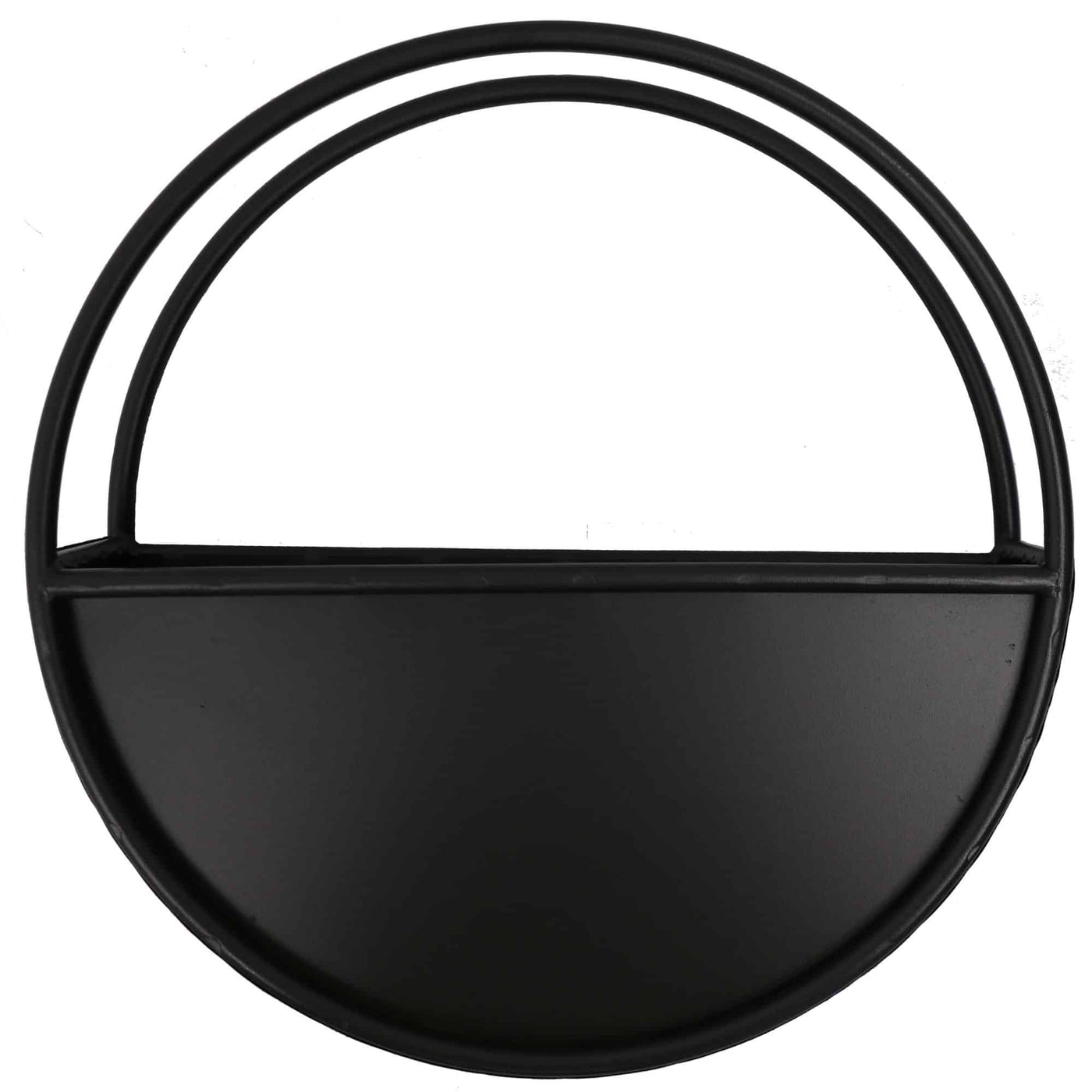 Premium Floating Half Moon / Semi Circle Metal Wall Planter | Onyx Black 45cm