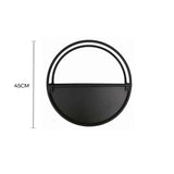Premium Floating Half Moon / Semi Circle Metal Wall Planter | Onyx Black 45cm