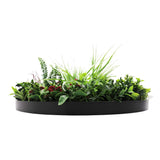 Slimline Artificial Green Wall Disc Art 60cm Colour Fresh UV Resistant (Black)