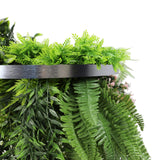 Silver Artificial Hanging Plant Disc Chandelier with Lush Draping Foliage — 40cm UV Resistant