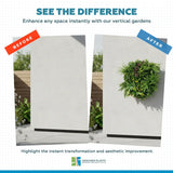 Slimline Artificial Green Wall Disc Art 100cm Country Fern UV Resistant (Black)