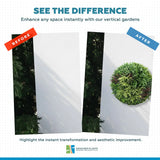 Slimline Artificial Green Wall Disc Art 80cm Grassy Fern UV Resistant (White)