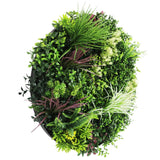 Slimline Artificial Green Wall Disc Art 80cm Colour Fresh UV Resistant (Black) - Designer Plants