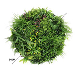 Slimline Artificial Green Wall Disc Art 80cm Country Fern UV Resistant (Black)