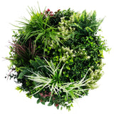 Slimline Artificial Green Wall Disc Art 60cm Colour Fresh UV Resistant (Black) - Designer Plants