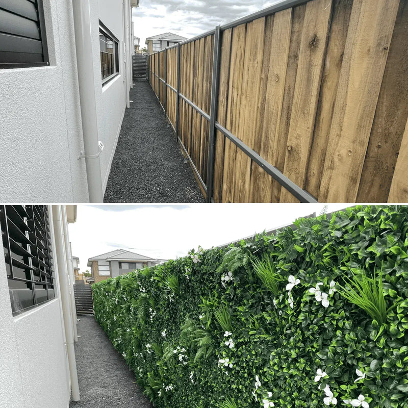 Combined  Two Vertical Garden Panels for a Realistic Looking Wall Garden