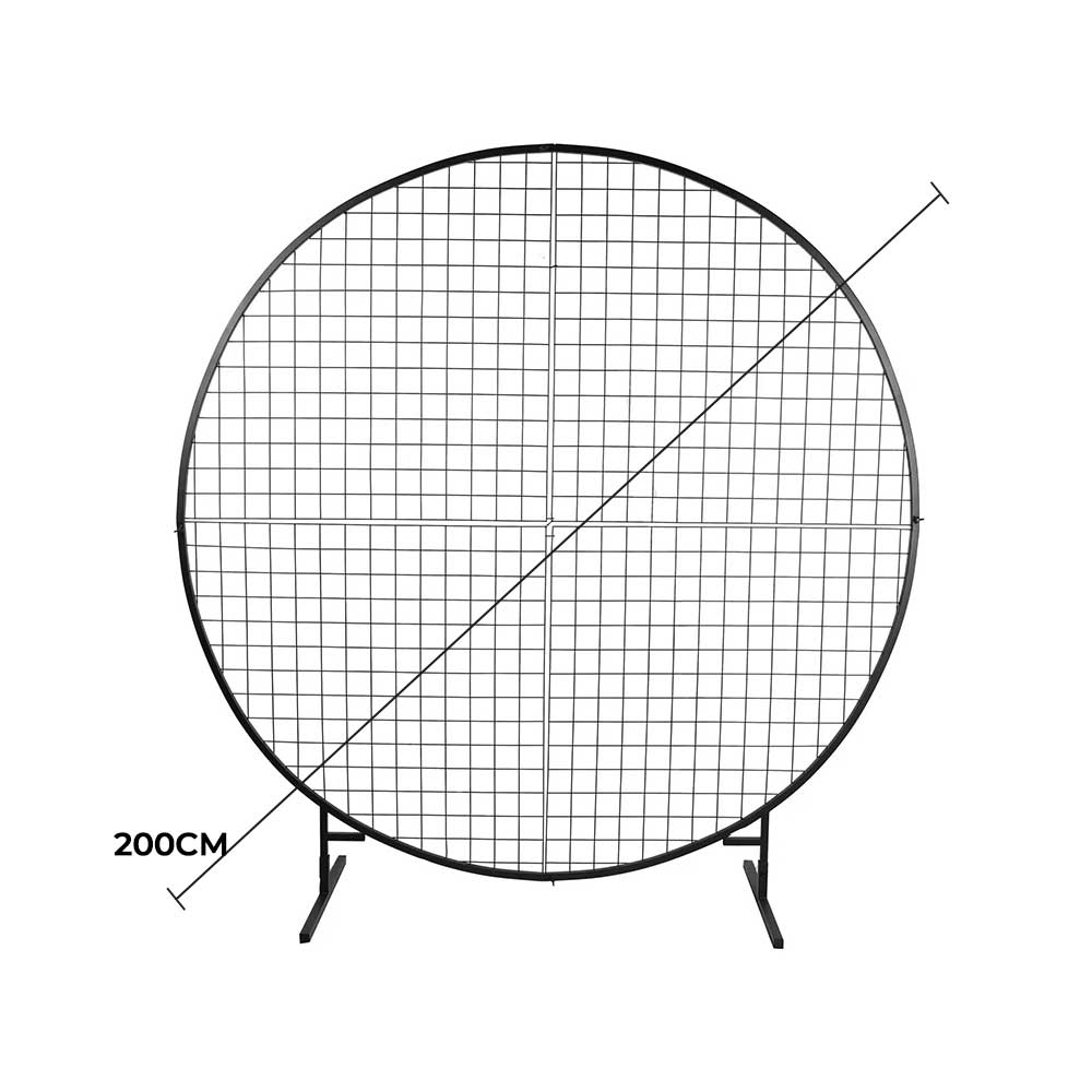 Sturdy Circular Flower Wall / Event Stand 200cm Diameter (Black Frame)