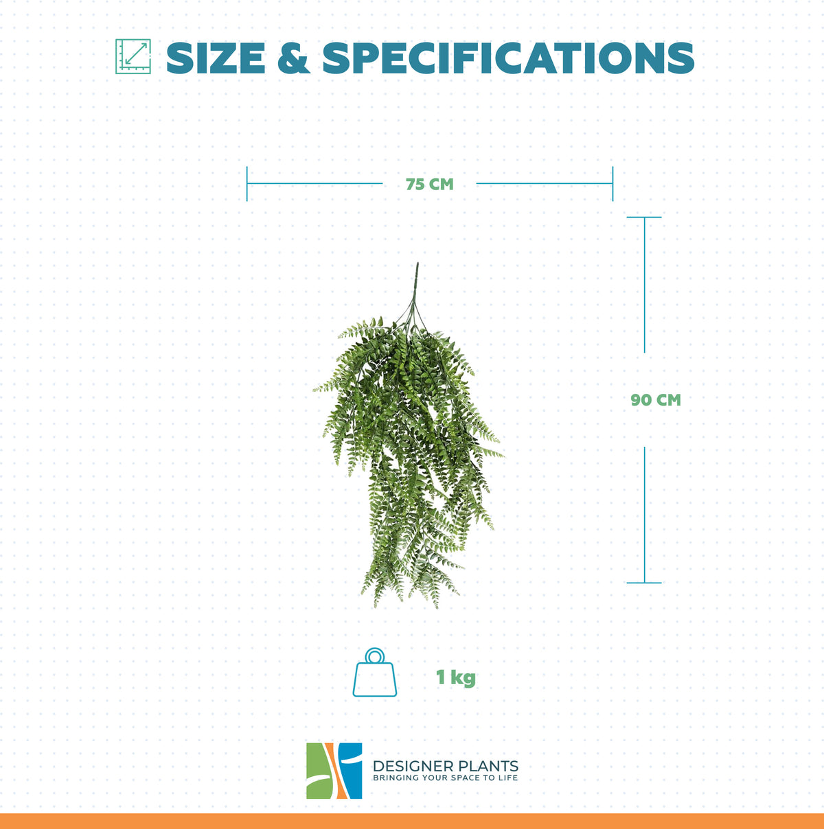 UV Resistant Dense Hanging Fern 90cm