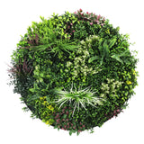 Slimline Artificial Green Wall Disc Art 100cm Colour Fresh UV Resistant (White) - Designer Plants