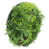 Slimline Artificial Green Wall Disc Art 100cm Country Fern UV Resistant (Black)