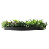 Slimline Artificial Green Wall Disc Art 100cm Country Fern UV Resistant (Black)