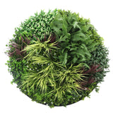 Slimline Artificial Green Wall Disc Art 100cm Grassy Fern UV Resistant (Black) - Designer Plants